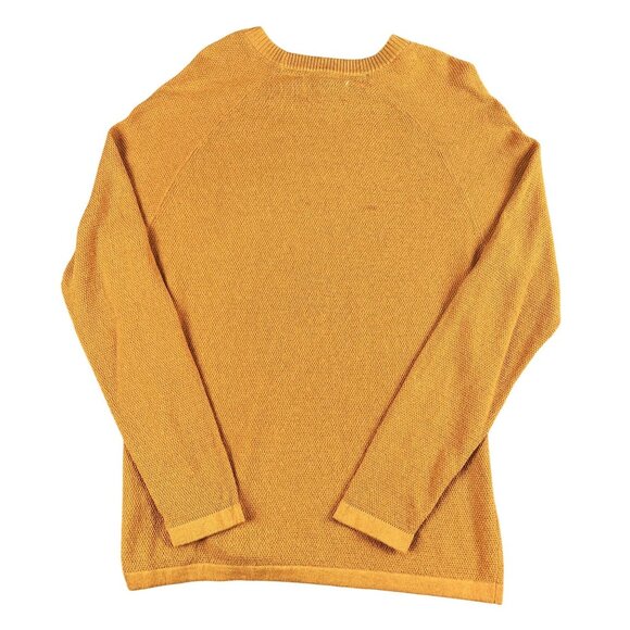 NWT Hawker Rye Mens Cotton Cashmere Textured Honey Gold Sweater Sz Medium - Picture 2 of 6